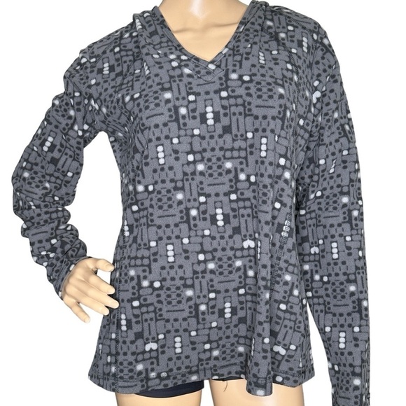 Columbia gray dot fleece hooded pull over large - Picture 1 of 9